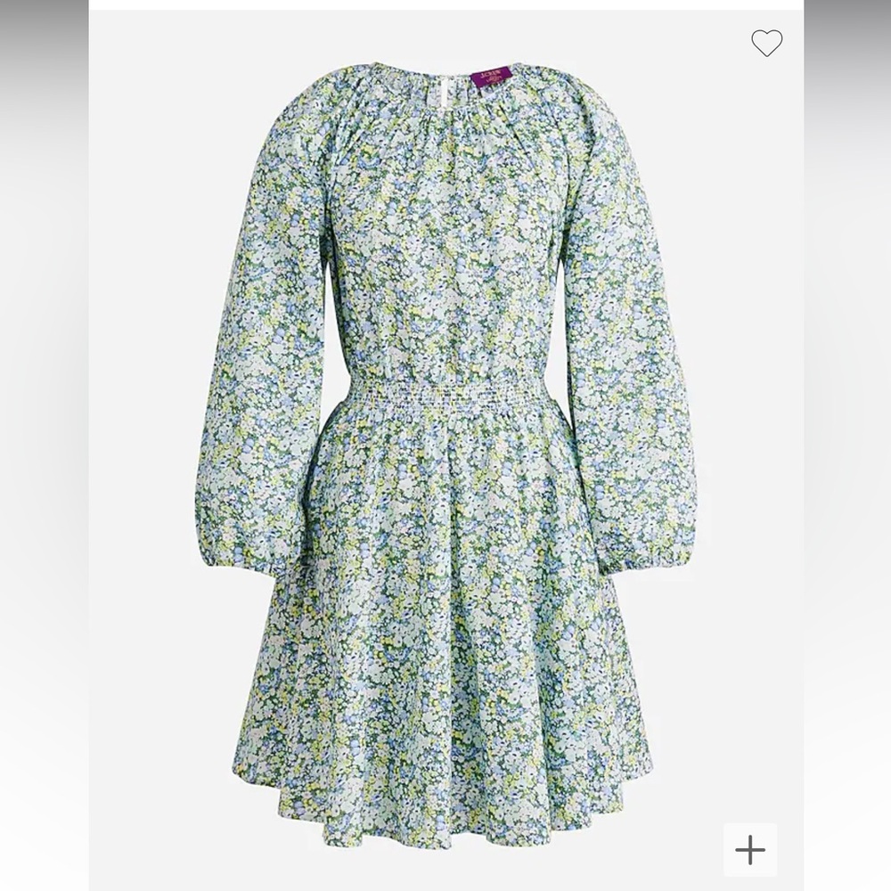 J Crew Palermo smocked-waist mini dress Liberty® Thorpe Hill fabric- Size M NWOT